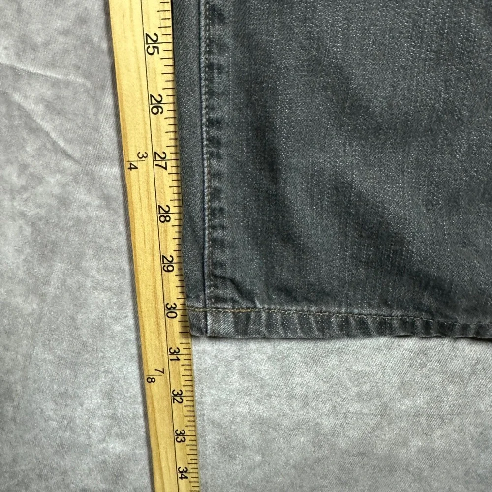 Vintage 90s Eddie Bauer Mens Faded Black Straight Leg Denim Jeans 32x32 Cotton